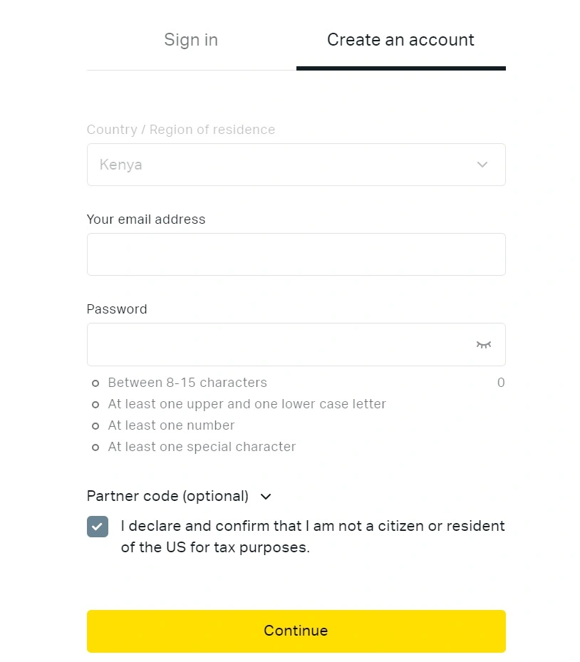 Signing Up with Exness in Kenya